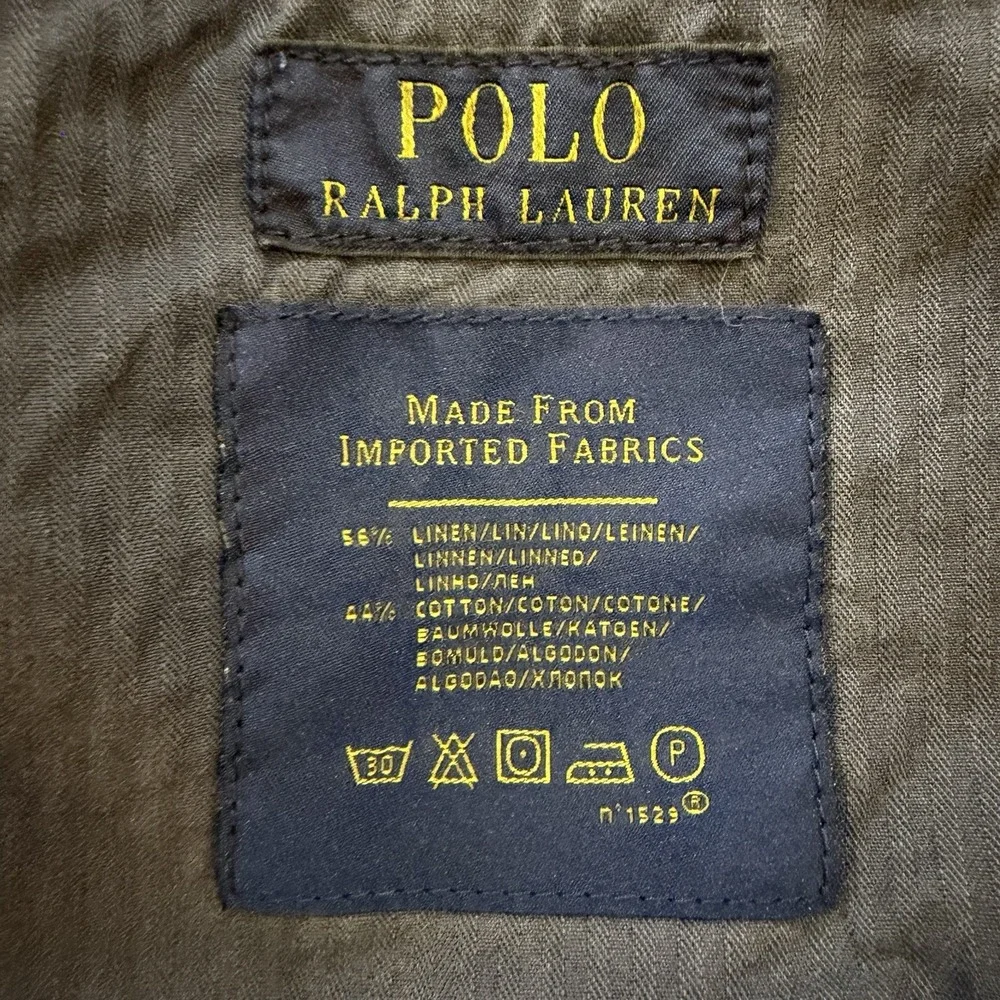 Polo Ralph Lauren Linen Blend Pants Mens 34x30 Slim Fit Blue Lightweight Woven